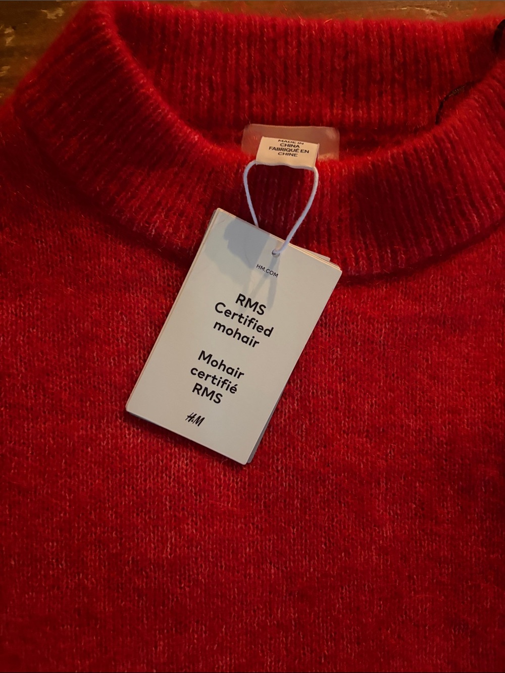 H&M Women's Mohair Crewneck Sweater - Bright Red - NWT